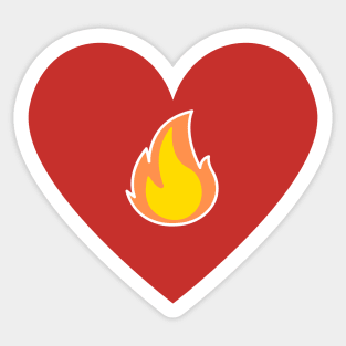 Fire Heart - Red and Orange Sticker